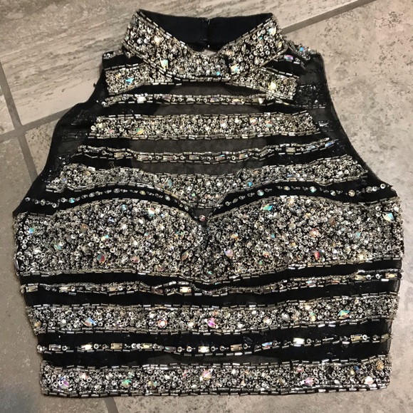 JVN By Jovani Beaded Two Piece Prom Formal Dress - Picture 2 of 7